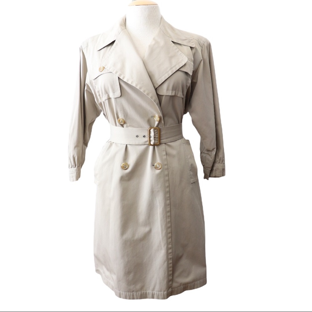 Vintage 70's Ysl Rive Gauche Khaki Double Breaste… - image 1